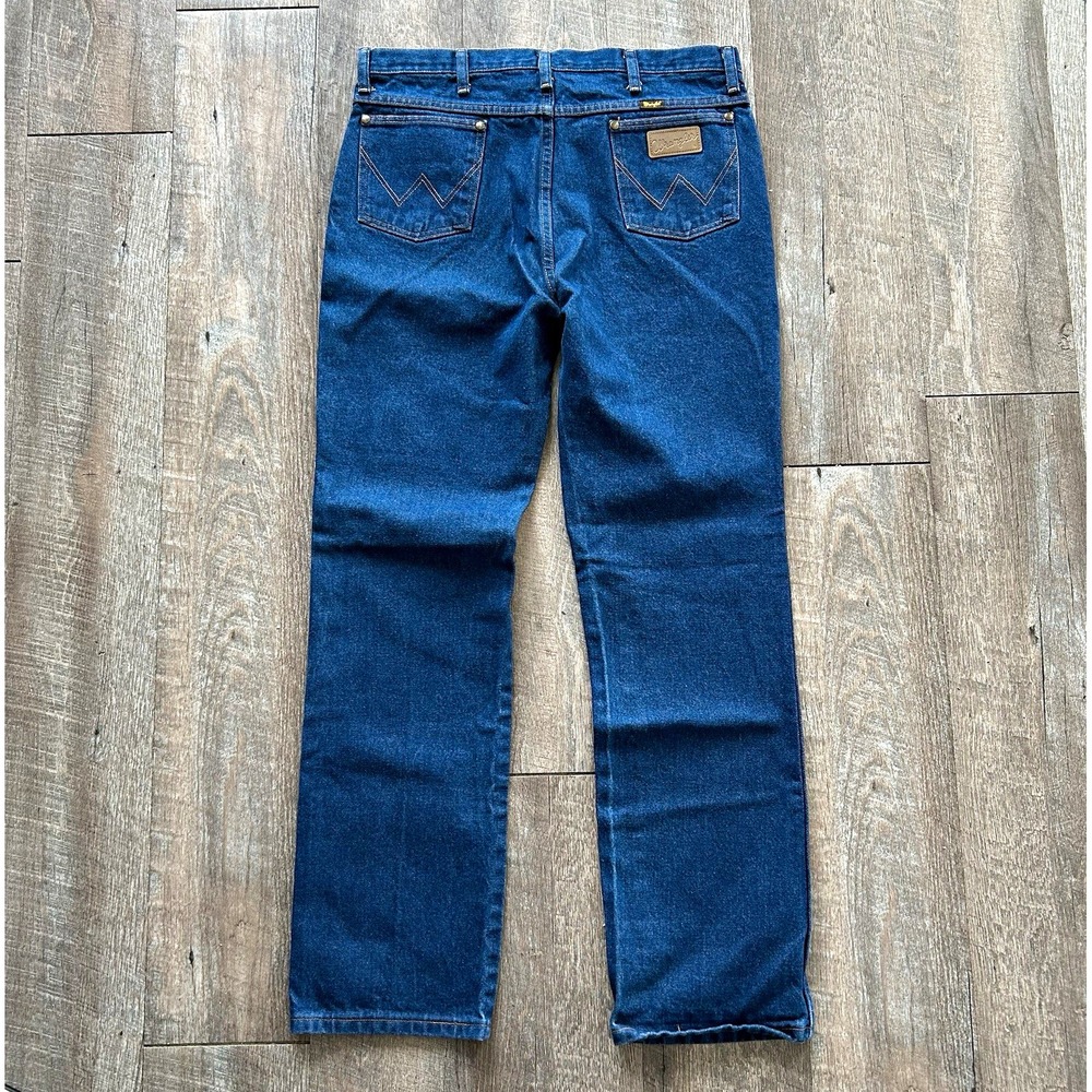 Wrangler 936 Cowboy Cut Slim Fit Jeans Men's 36x34 Dark Wash Western Denim
